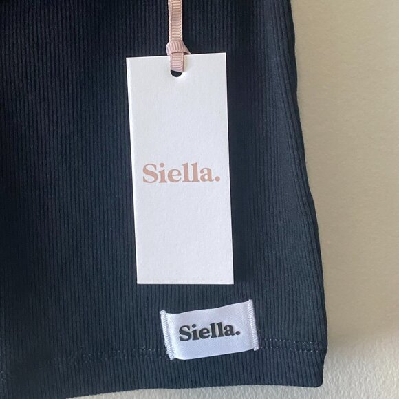 NWT Siella Cotton Rib Square Neck Tank Black - Picture 4 of 12